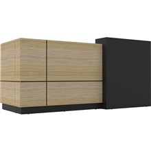 COUNTER RECEPTION DESK RAPIDLINE SEMPRE NATURAL OAK/BLACK