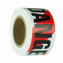 BARRIER TAPE ' DANGER ' HEAVY DUTY 75MM X 300M RED / WHITE / BLACK