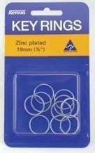 KEY RINGS KEVRON 19MM ZINC PLATED 10PK
