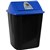 RUBBISH BIN WASTE PAPER GARBAGE ITALPLAST I184PC SEPARATION BIN WITH SWING TOP LID 32 LITRE PAPER / CARDBOARD BLUE LID